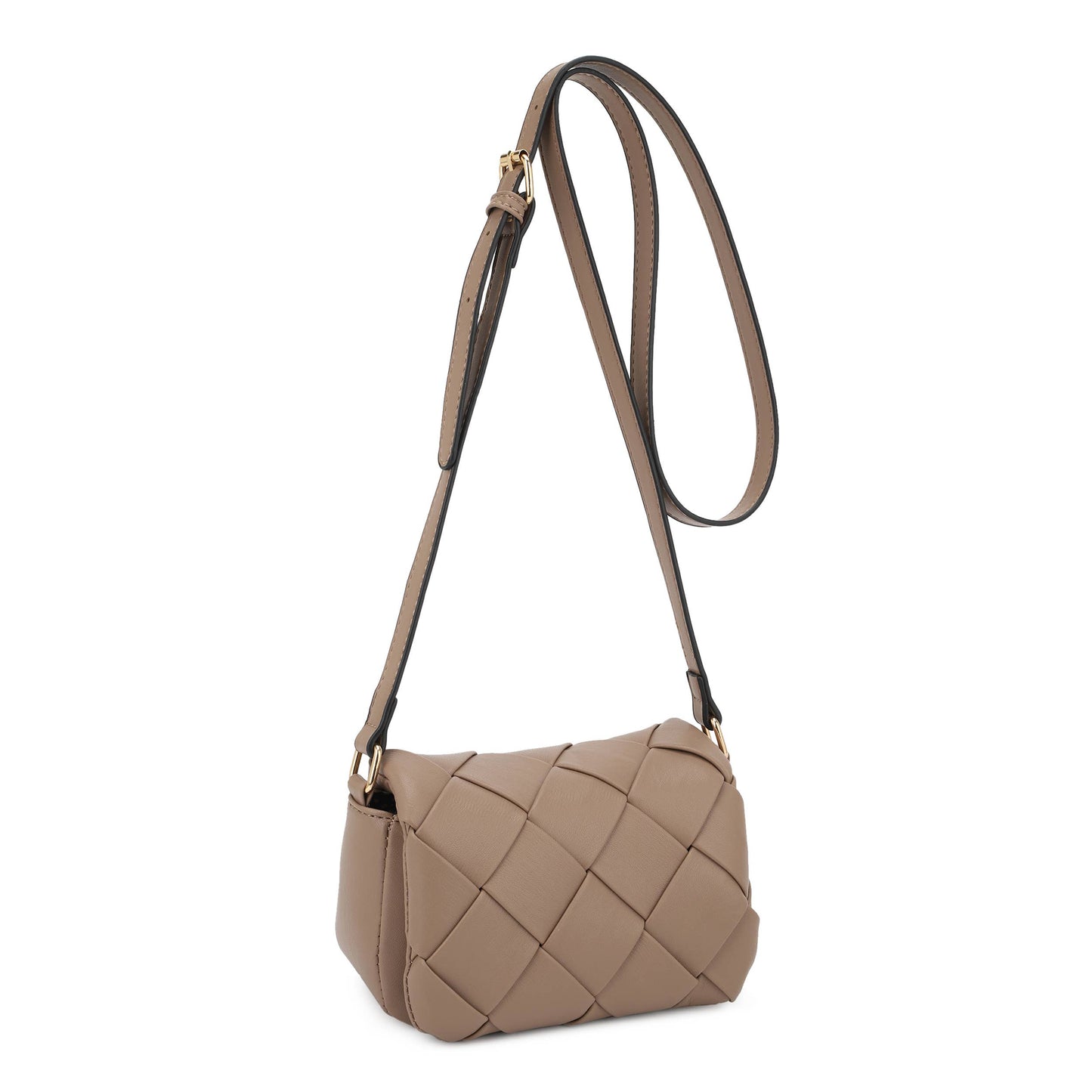 Mini Woven Flap Crossbody Bag