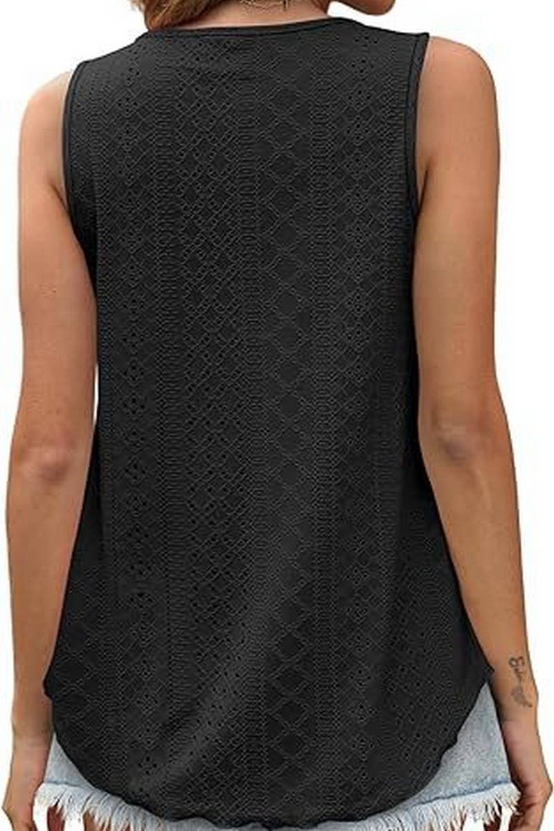 Round Neck Sleeveless Knit Top