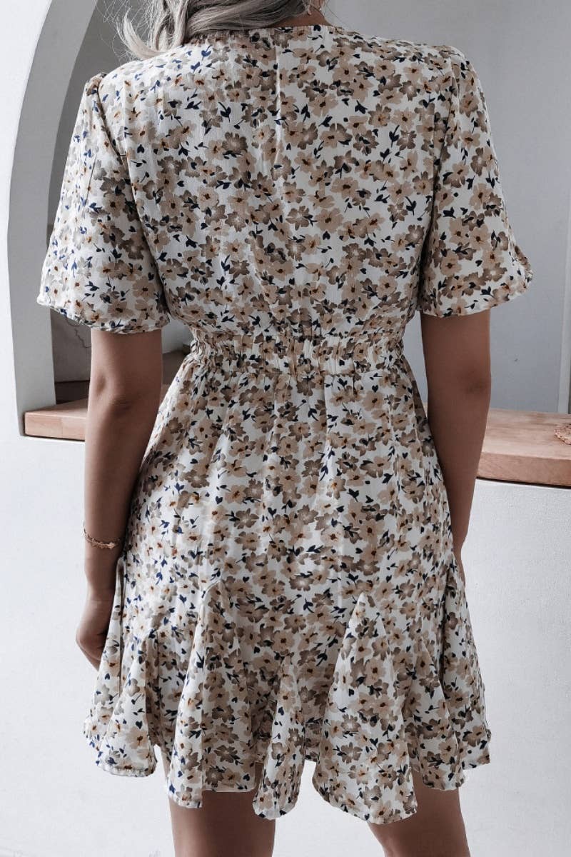 Floral Ruffle Short Dress