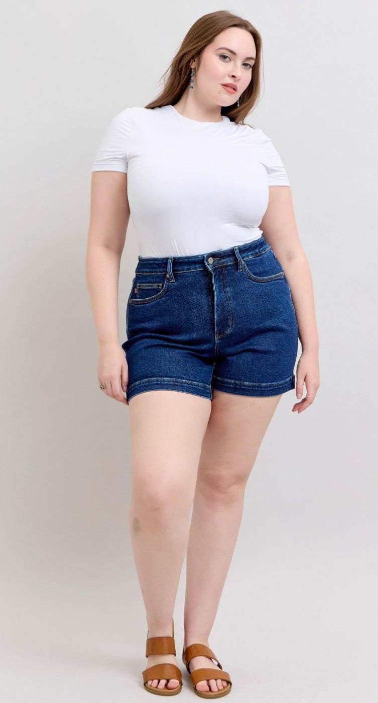 Deep Dark Wash Judy Blue Shorts