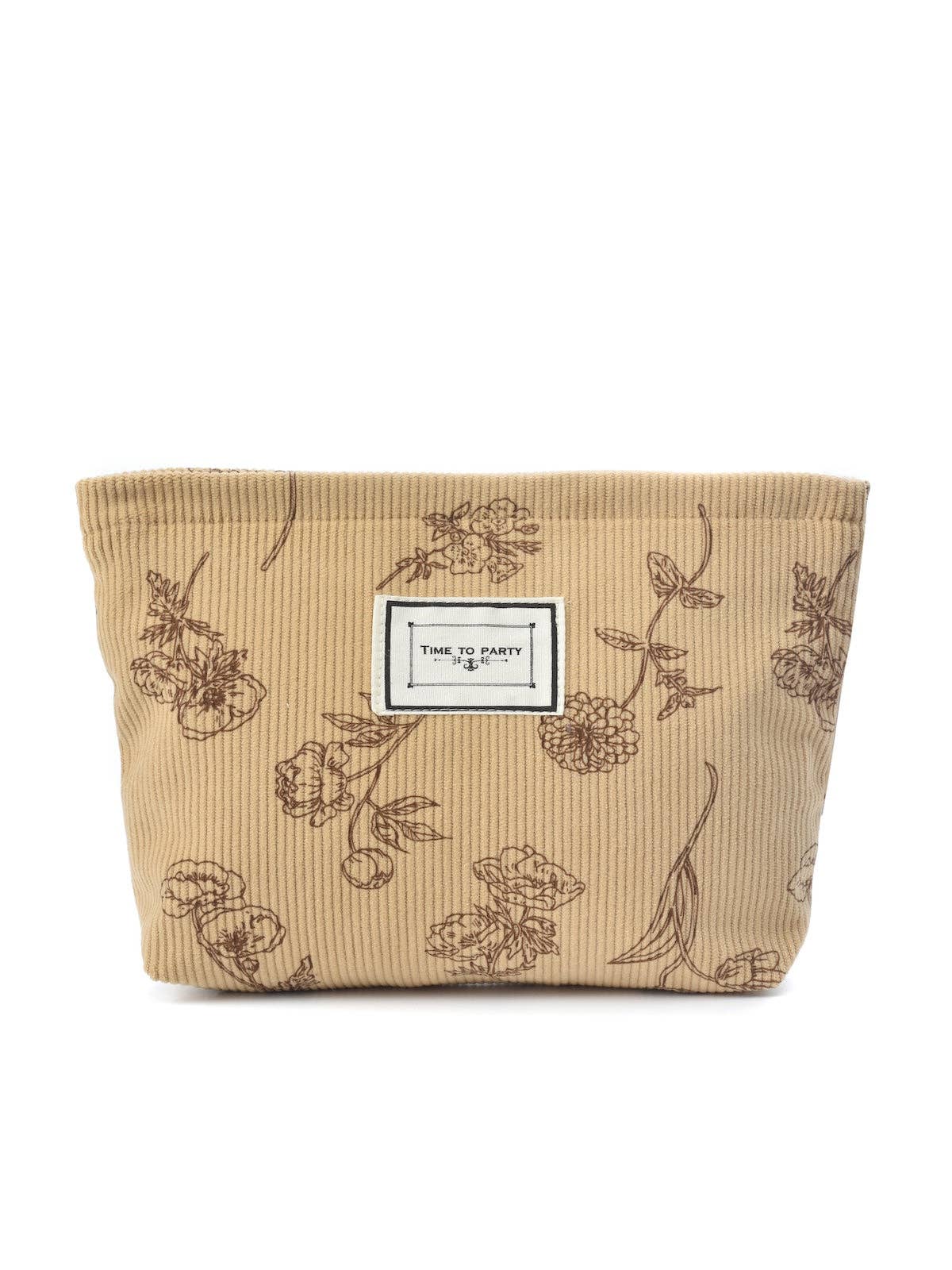 Floral Corduroy Portable Storage Bag