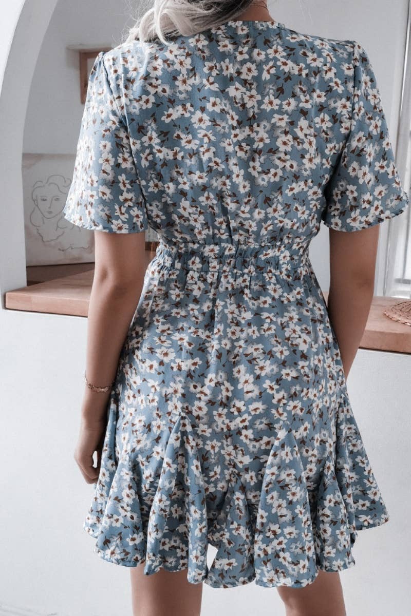 Floral Ruffle Short Dress