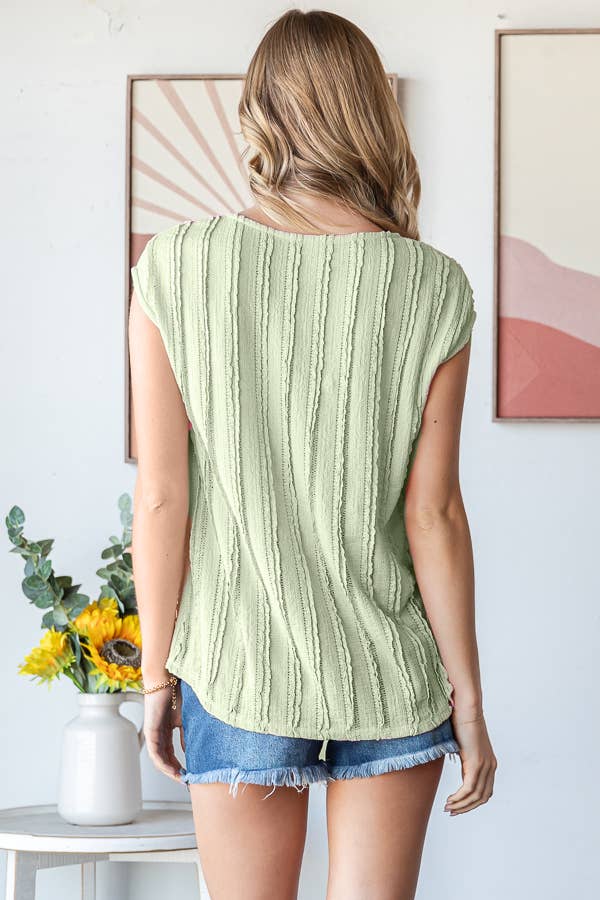 Lightweight Stripe Textured Blouse