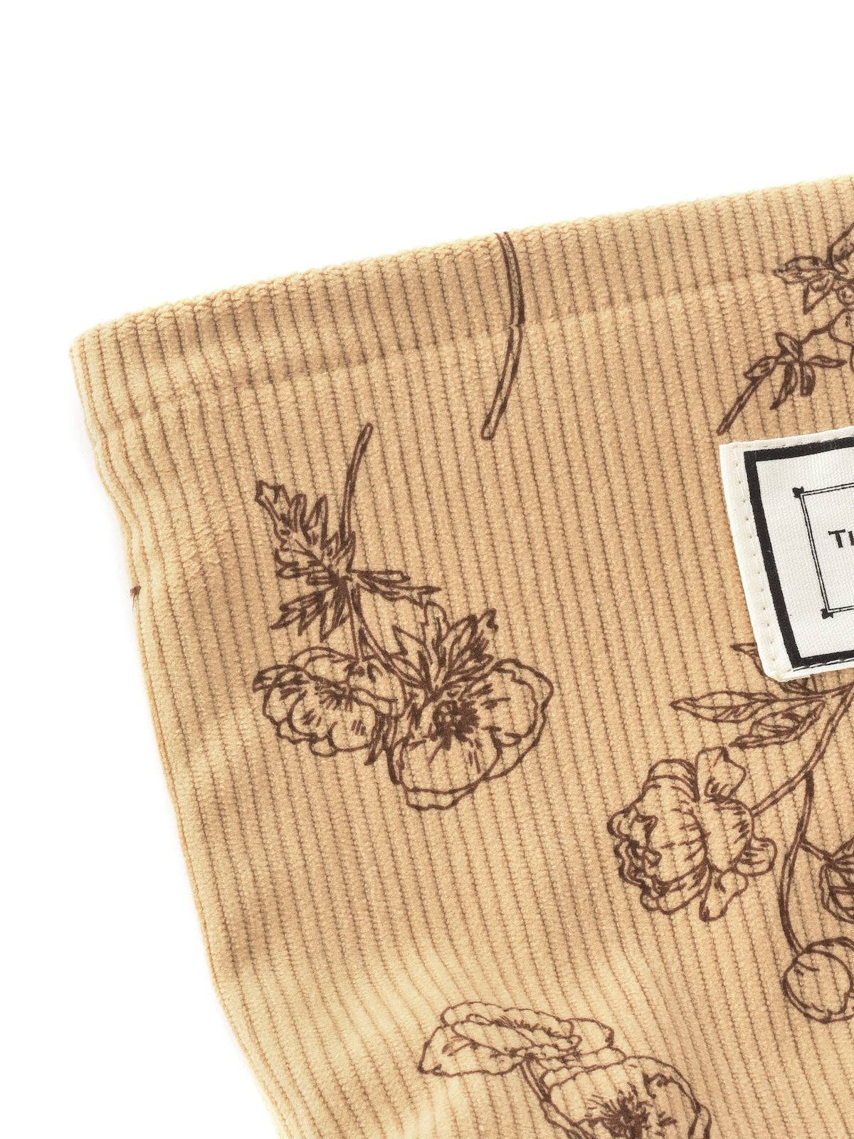 Floral Corduroy Portable Storage Bag