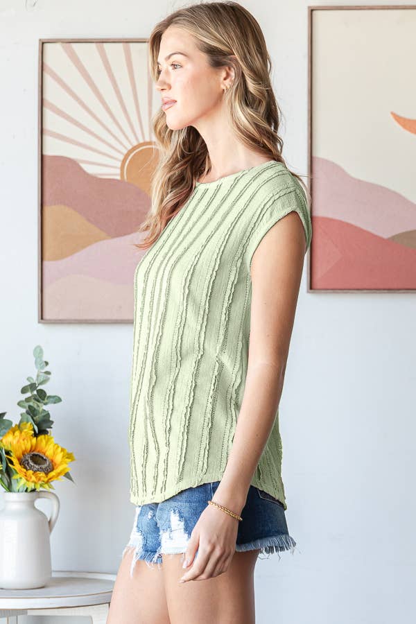 Lightweight Stripe Textured Blouse