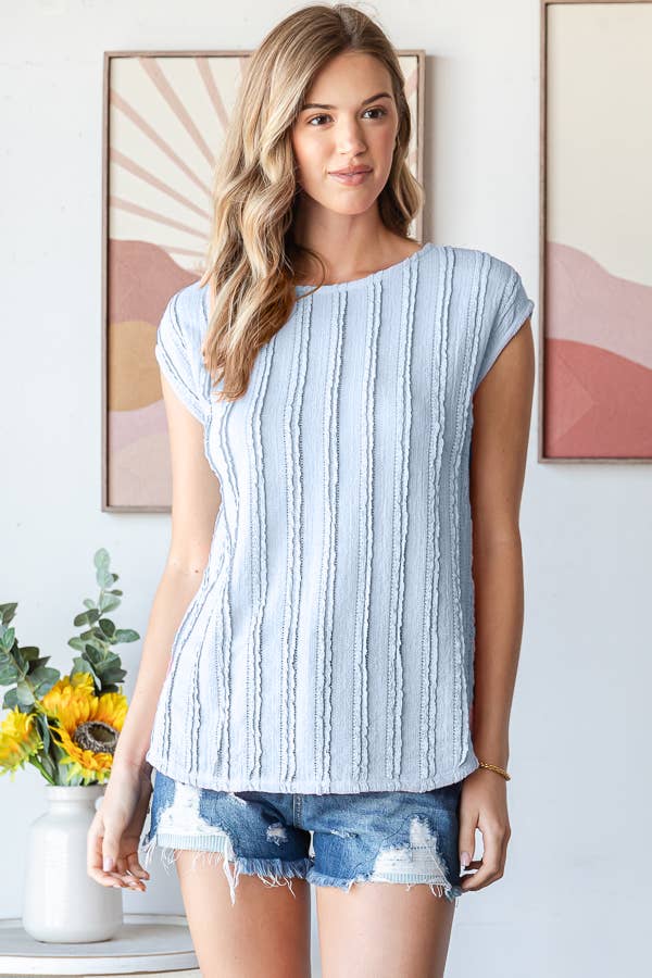 Lightweight Stripe Textured Blouse