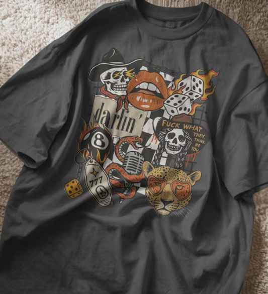 Retro Edgy Cowgirl Tee