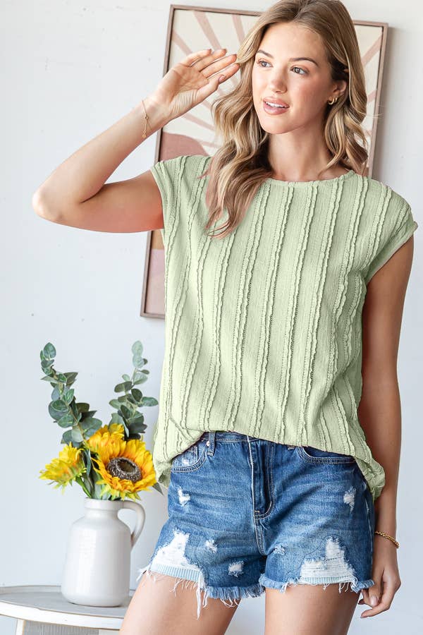 Lightweight Stripe Textured Blouse