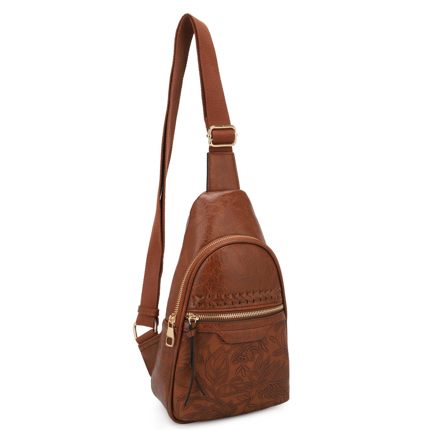 Jane Hibiscus Leather Bag