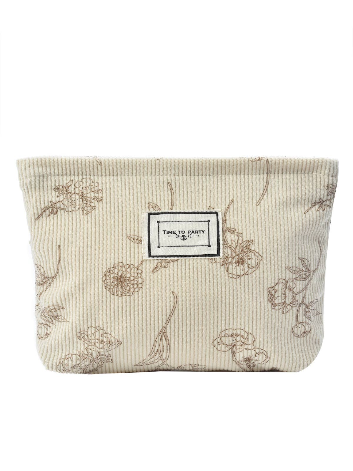 Floral Corduroy Portable Storage Bag