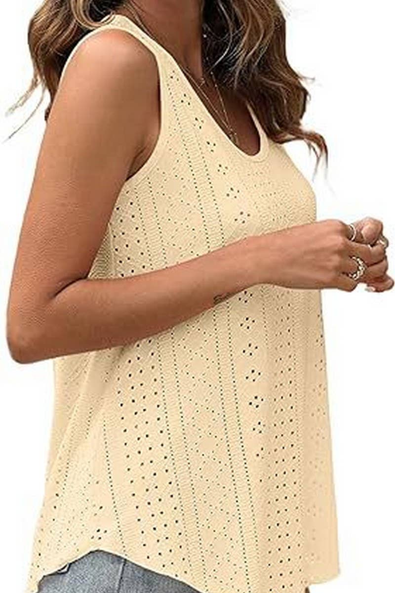 Round Neck Sleeveless Knit Top
