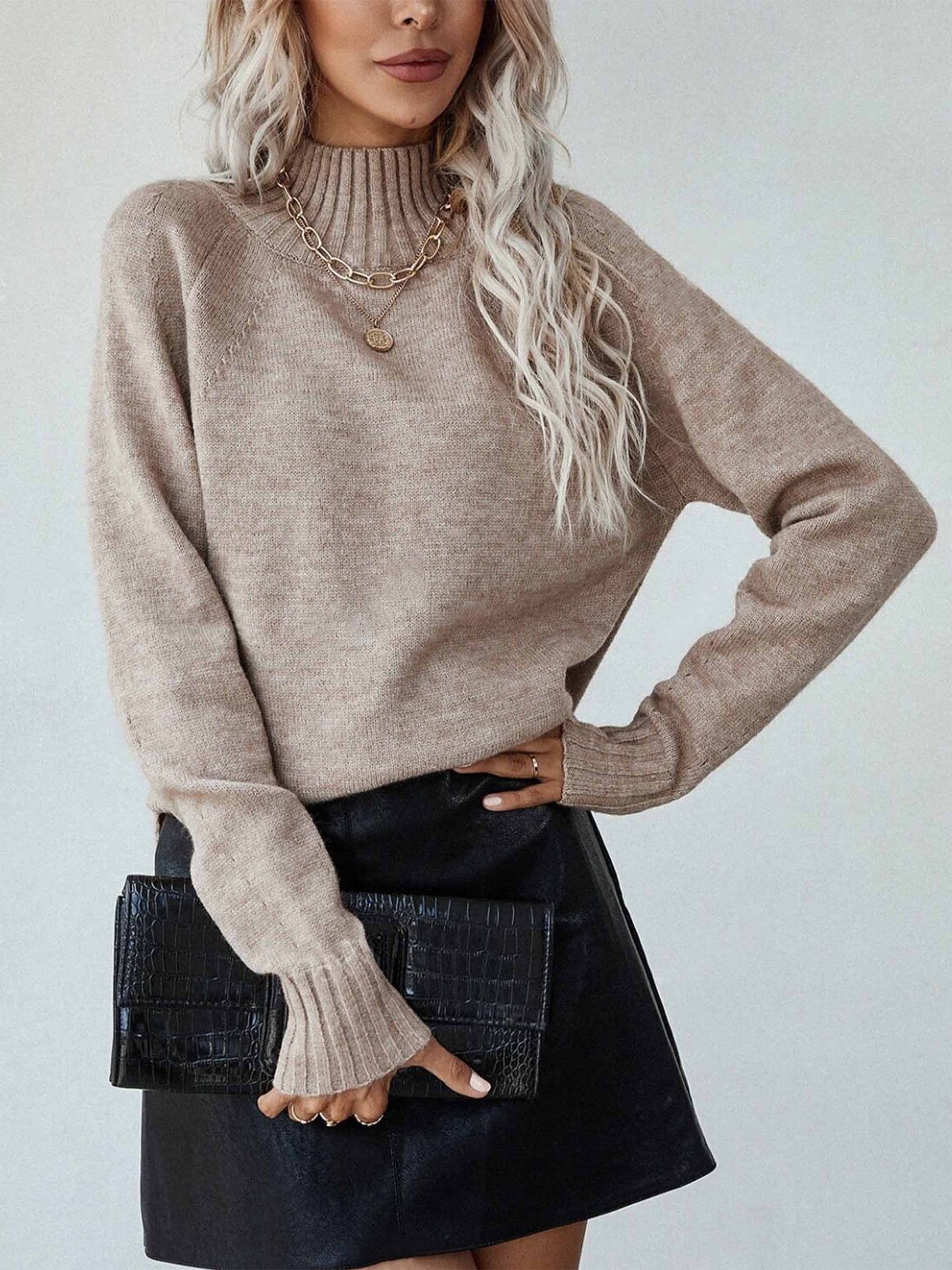 Pit Stripe Hem Slit Sweater
