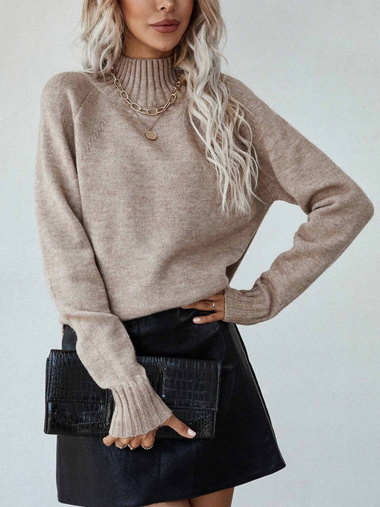 Pit Stripe Hem Slit Sweater