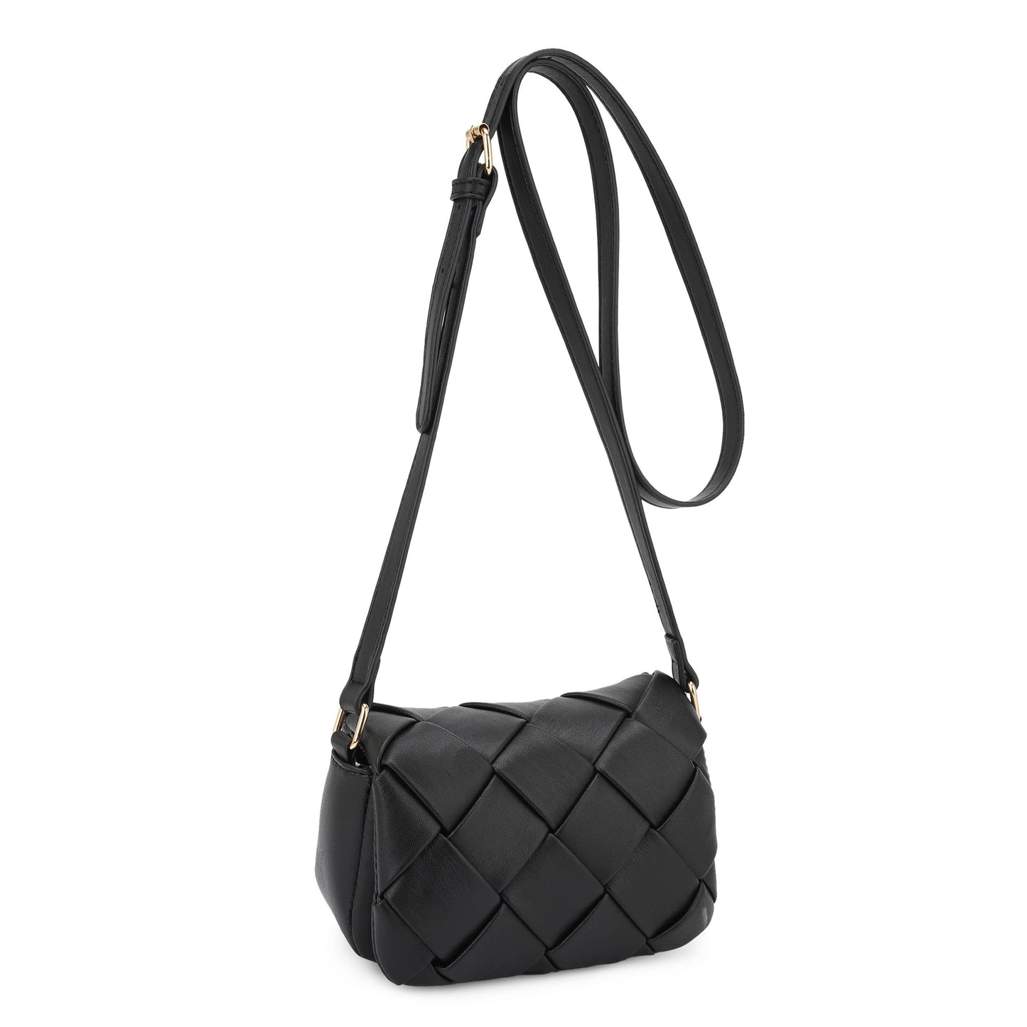 Mini Woven Flap Crossbody Bag