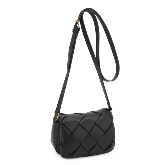 Mini Woven Flap Crossbody Bag