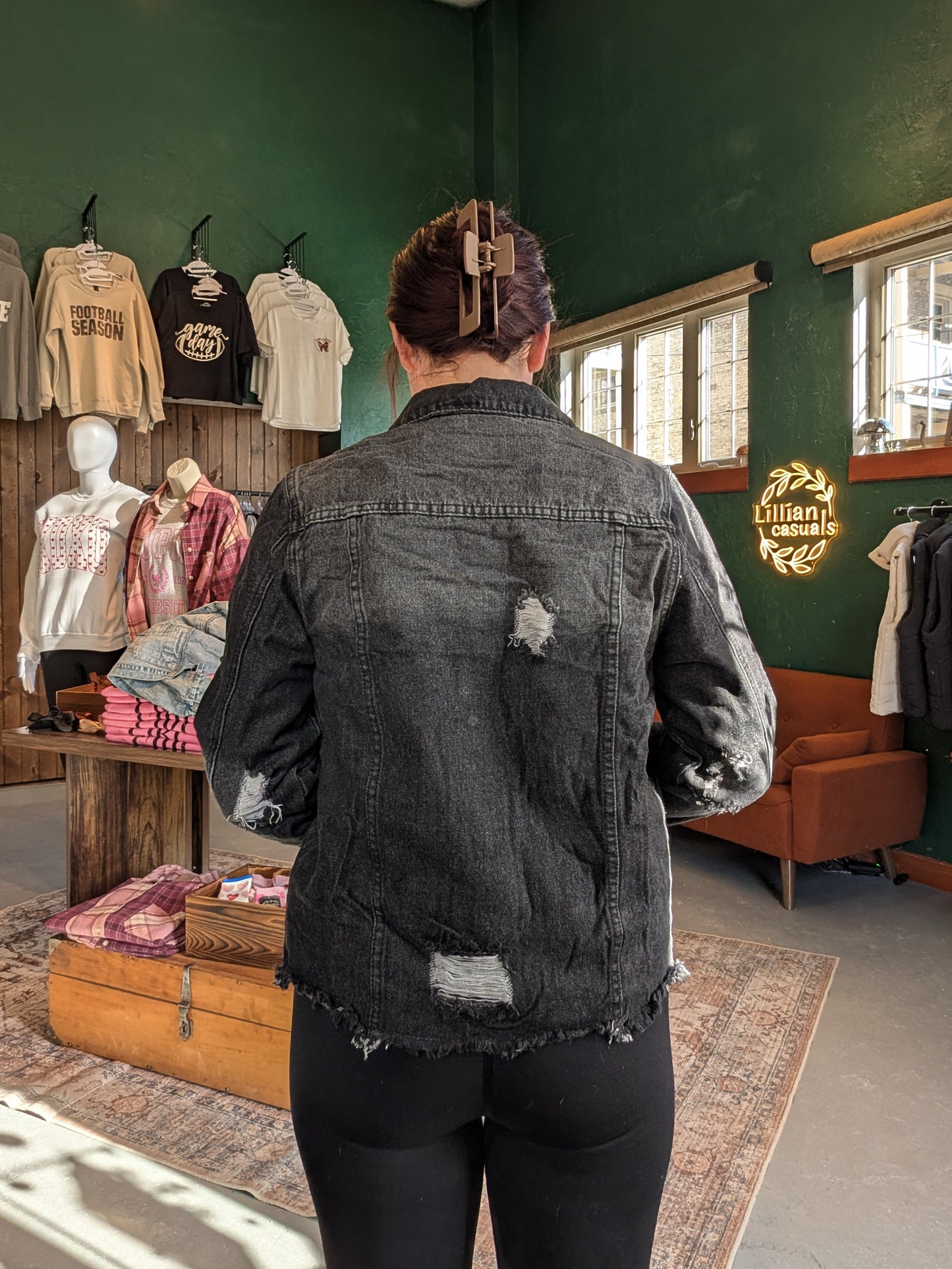 Lapel Distressed Raw Hem Buttons Denim Jacket